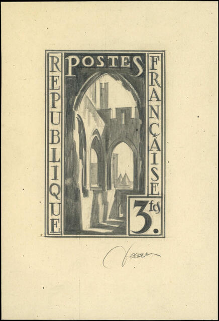 France_1934_Yvert_302d-Scott_302_unadopted_3f_St-Trophime_MAQ