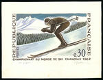 France_1962_Yvert_1326a-Scott_1019_unadopted_Championnat_du_monde_de_ski_Chamonix_MAQ