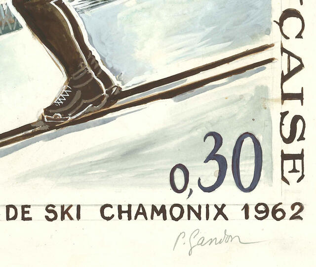 France_1962_Yvert_1326a-Scott_1019_unadopted_Championnat_du_monde_de_ski_Chamonix_MAQ_detail_c