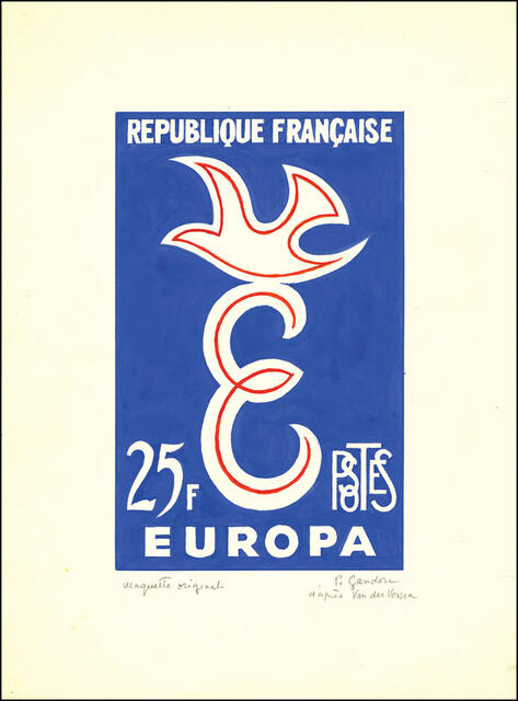 France_1958_Yvert_1174-Scott_890_unadopted_Europa_25f_1958_MAQ
