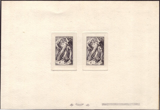 France_1947_Yvert_790a-Scott_588_unadopted_Resistance_without_and_with_inscription_black_d_COLL
