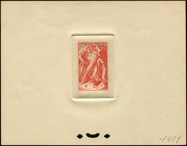 France_1947_Yvert_790a-Scott_588_unadopted_Resistance_without_inscription_red_1411