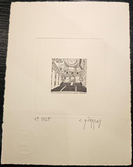 Monaco_1966_Yvert_PA86a-Scott_C68_unadopted_Salle_Garnier_1er_etat_sepia_ab_AP