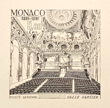 Monaco_1966_Yvert_PA86a-Scott_C68_unadopted_Salle_Garnier_1er_etat_sepia_ab_AP_detail