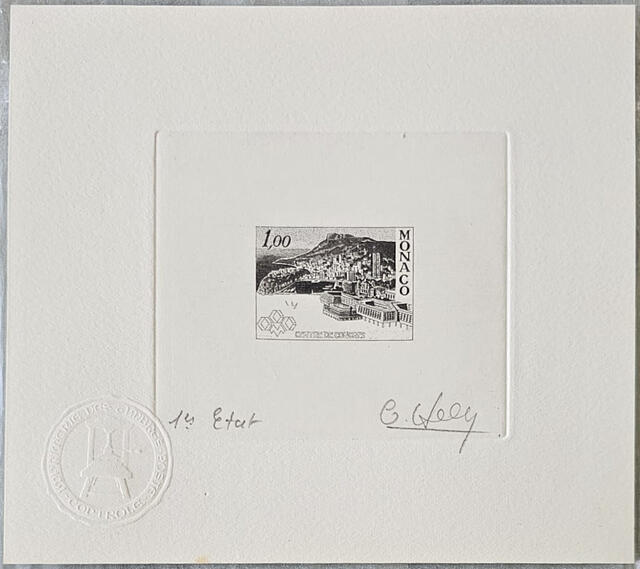Monaco_1978_Yvert_1136a-Scott_1107_unadopted_Congress_Center_1er_etat_black_ab_AP