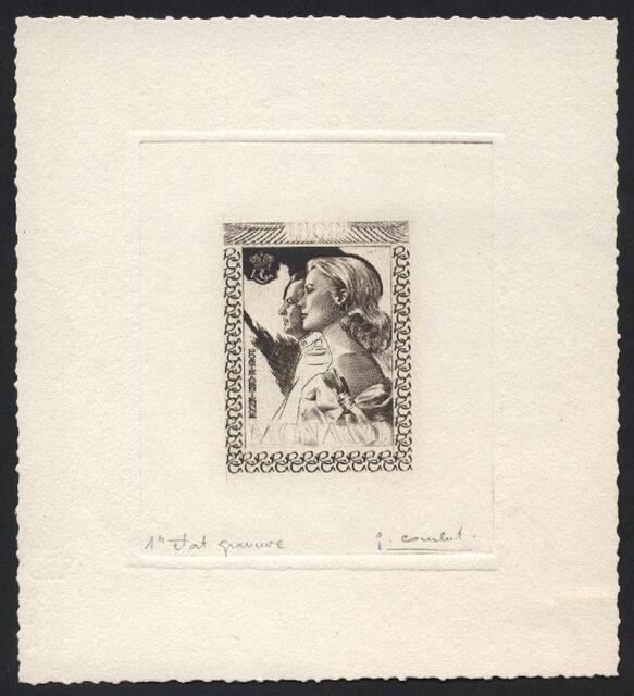 Monaco_1959_Yvert_PA72a-Scott_C55_unadopted_1000f_Grace_et_Rainier_III_gros_1er_etat_dark-brown_aa_AP