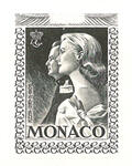 Monaco_1959_Yvert_PA72a-Scott_C55_unadopted_1000f_Grace_et_Rainier_III_gros_2eme_etat_dark-grey_ab_AP_detail