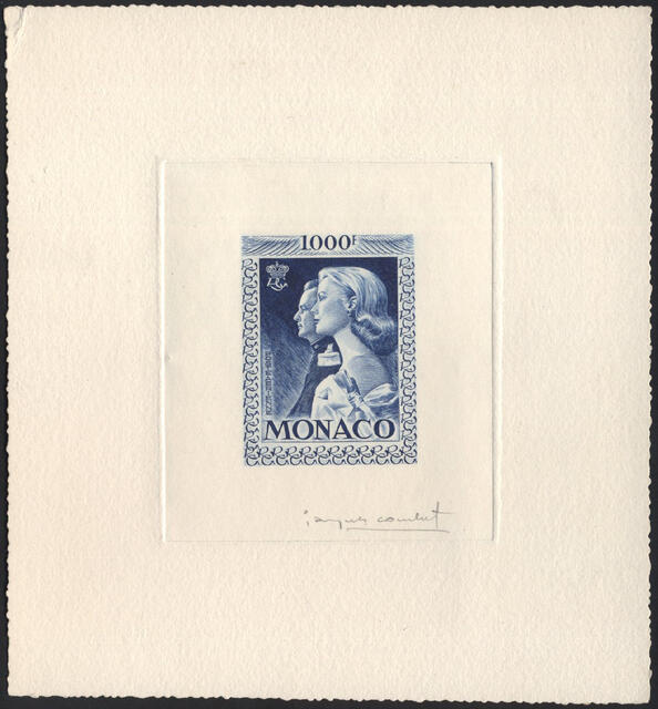 Monaco_1959_Yvert_PA72a-Scott_C55_unadopted_1000f_Grace_et_Rainier_III_gros_blue_a_AP