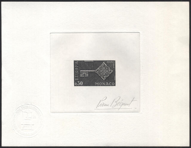 Monaco_1968_Yvert_749a-Scott_689_unadopted_Europa_black_e_AP