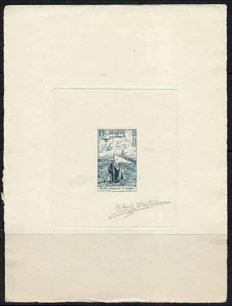 Morocco_1954_Yvert_PA98-Scott_C51_grey-blue