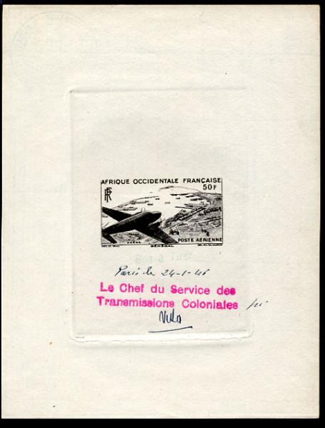 Fr_West_Africa_1947_Yvert_PA12-Scott_C12_black_bon_a_tirer_a