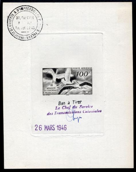 Fr_West_Africa_1947_Yvert_PA13-Scott_C13_black_bon_a_tirer_a