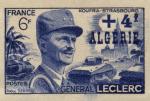 Algeria_1949_Yvert_272b-Scott_B54_Leclerc_unissued_overprint_blue_CP_detail