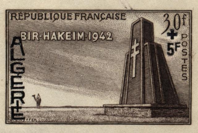 Algeria_1952_Yvert_299a-Scott_B65_Bir-Hakeim_unissued_overprint_brown_1707_Lx_CP_detail