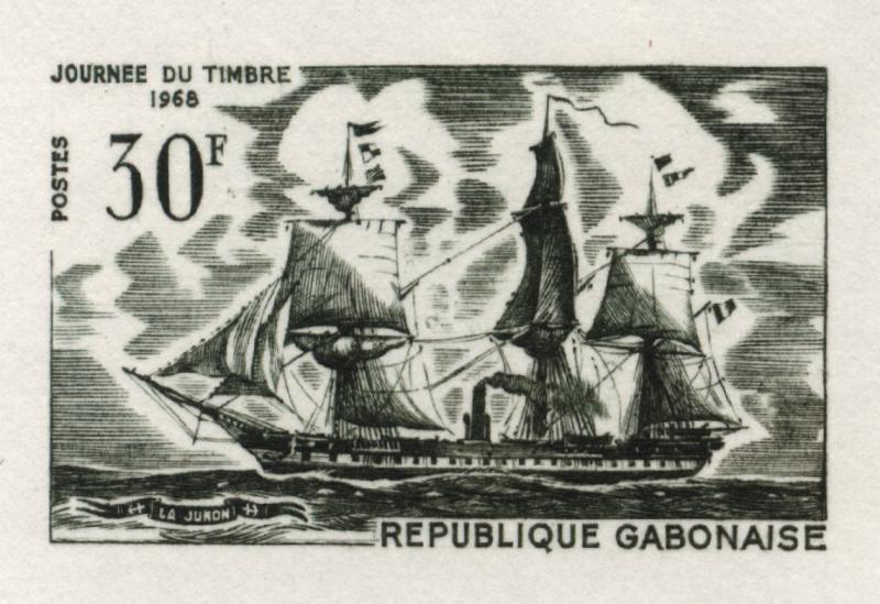Gabon_1968_Yvert_233-Scott_234_black-green_detail