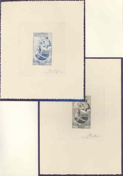 Laos_1958_Yvert_53-Scott_50_blue_+_black