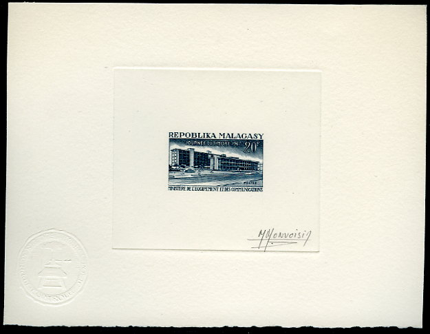 Madagascar_1967_Yvert_437-Scott_402_blue-grey_aa