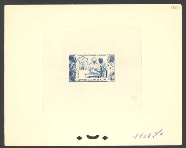 Polinesia_Oceanie_1950_Yvert_201-Scott_B14_blue_1104_Lx