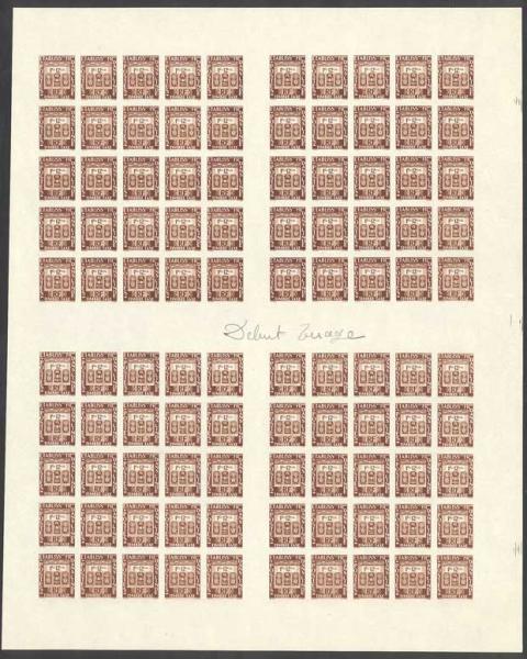 Fr_India_1948_Yvert_Taxe_24-Scott_full_sheet