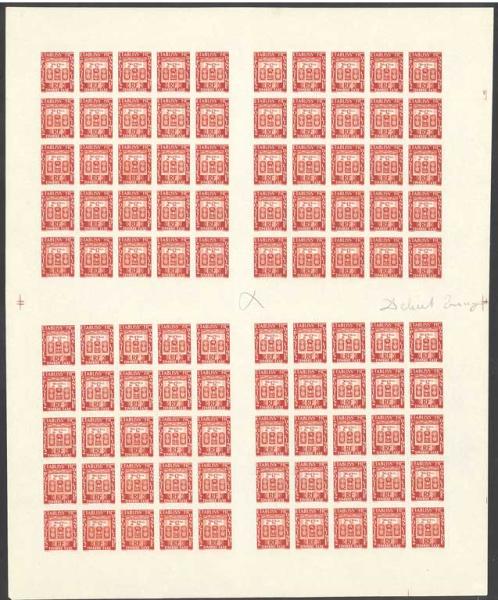Fr_India_1948_Yvert_Taxe_26-Scott_full_sheet