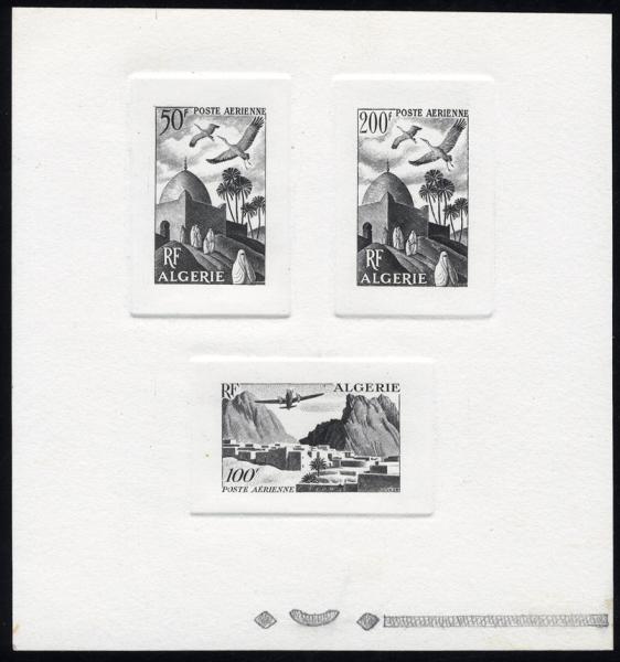 Algeria_1949_Yvert_PA9-11-Scott_C8-10_black_d