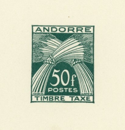 Andorra_1950_Yvert_Taxe_40-Scott_J40_typo_a_detail