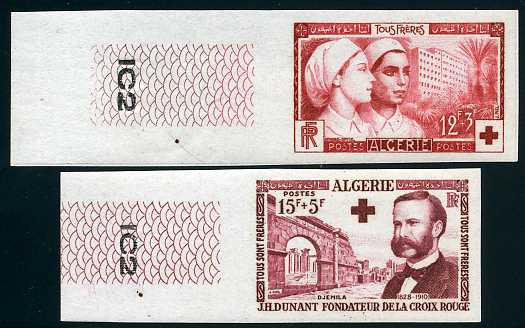 Algeria_1954_Yvert_316-17-Scott_B74-75_different_colors_a