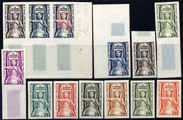 France_1954_Yvert_998-Scott_732_different_colors_e