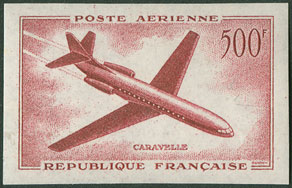 France_1956_Yvert_PA36-Scott_C35_red-brown