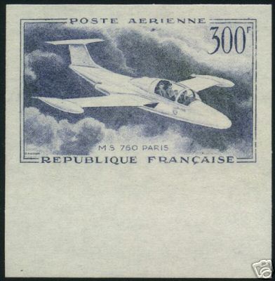 France_1957_Yvert_PA35-Scott_C34_blue-grey