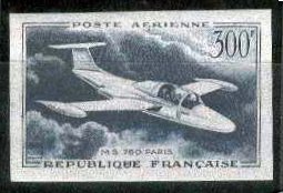 France_1957_Yvert_PA35-Scott_C34_grey-blue