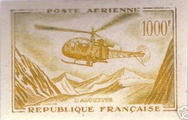France_1957_Yvert_PA37-Scott_C36_yellow-brown