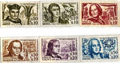 France_1963_Yvert_1370-75-Scott_B369-74_different_colors_a