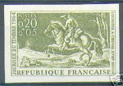 France_1964_Yvert_1406-Scott_B376_olive-green