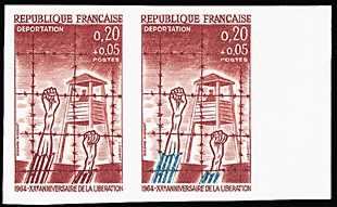 France_1964_Yvert_1407-Scott_B377_pair