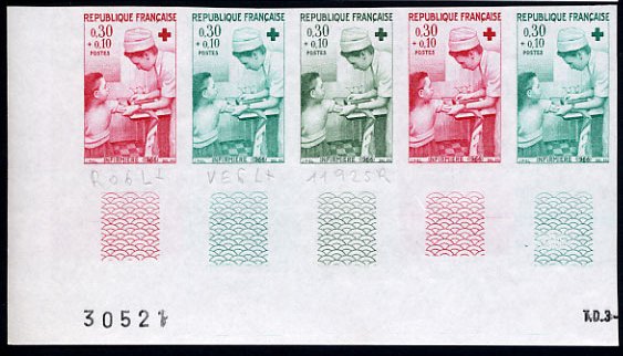 France_1966_Yvert_1509-Scott_B403_five_a
