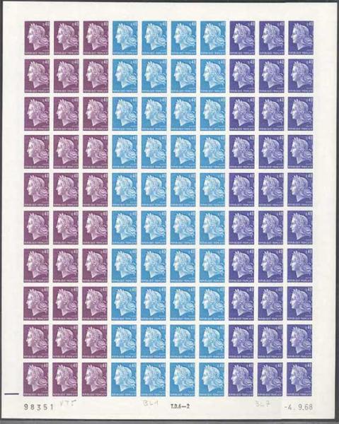 France_1968_Yvert_1536B-Scott_full_sheet_c