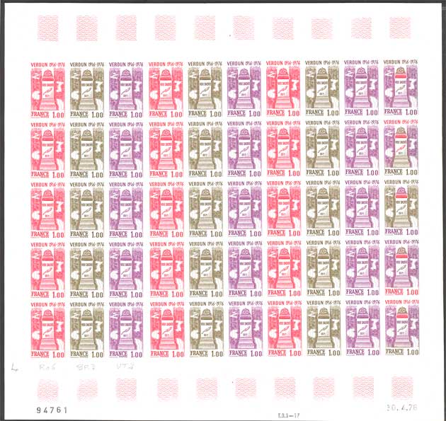 France_1976_Yvert_1883-Scott_full_sheet
