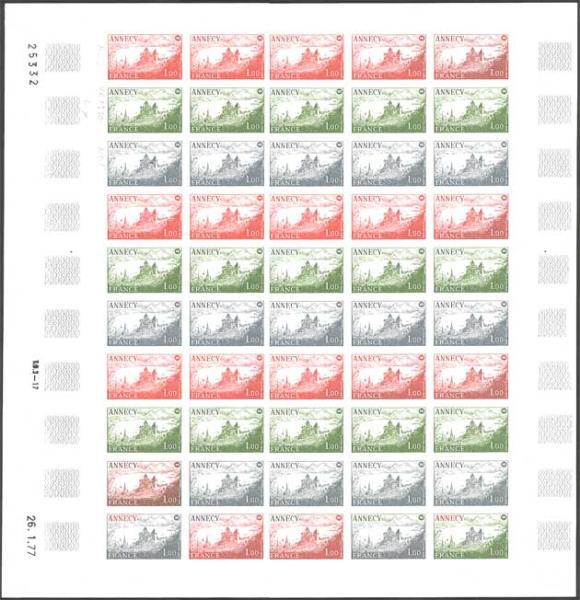 France_1977_Yvert_1935-Scott_full_sheet