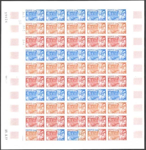France_1977_Yvert_1938-Scott_1547_full_sheet