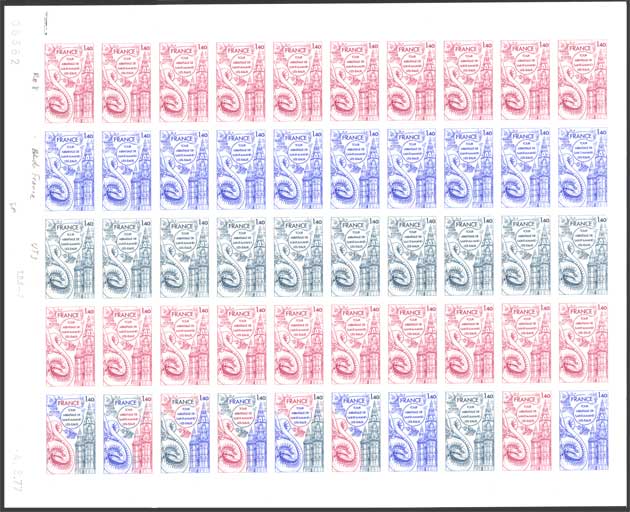 France_1977_Yvert_1948-Scott_full_sheet