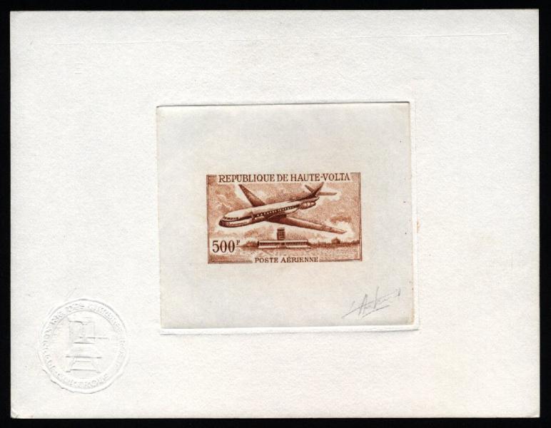 Upper_Volta_1968_Yvert_PA47-Scott_C51_brown_f