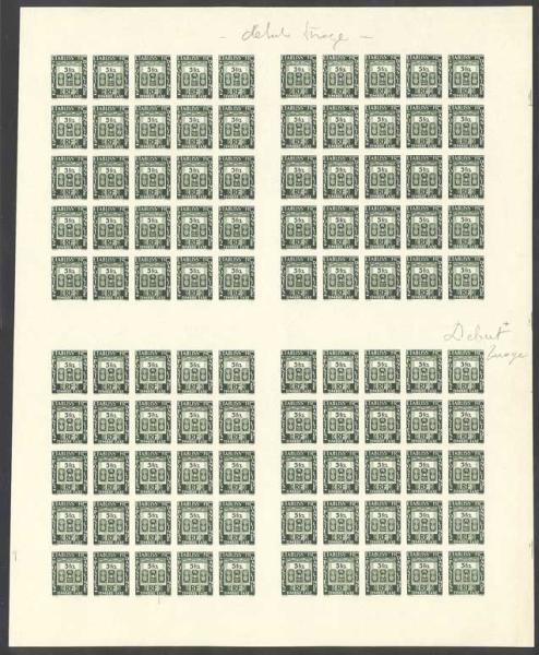 Fr_India_1948_Yvert_Taxe_27-Scott_bon_a_tirer_full_sheet