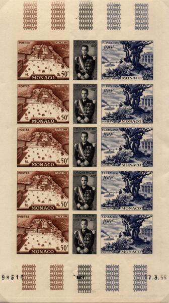 Monaco_1956_Yvert_450-51-52-Scott_362a_full_sheet_ab