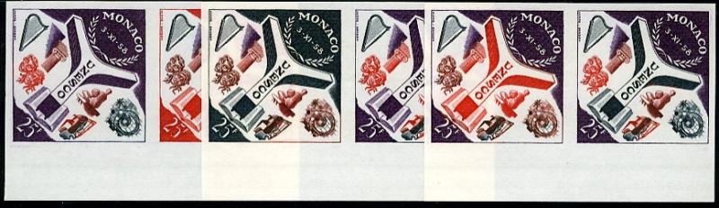 Monaco_1959_Yvert_511-Scott_435_different_colors