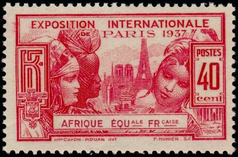 Fr_Equat_Africa_1937_Yvert_29-Scott_Paris_International_Exposition_IS