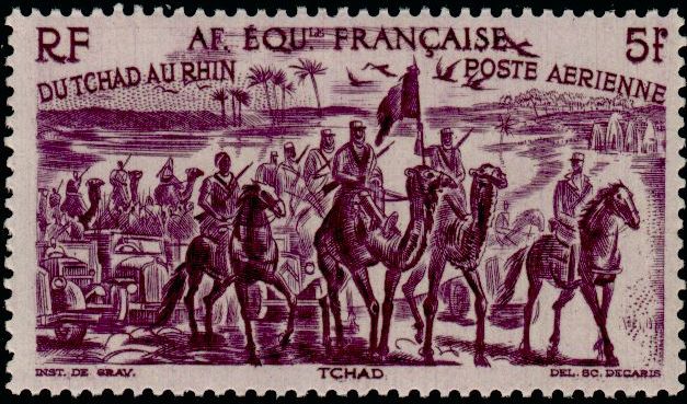 Fr_Equat_Africa_1946_Yvert_PA44-Scott_C26_5f_Tchad_au_Rhin_IS