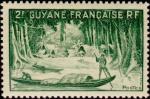 Fr_Guyana_1947_Yvert_207-Scott_198_2f_canoe_IS
