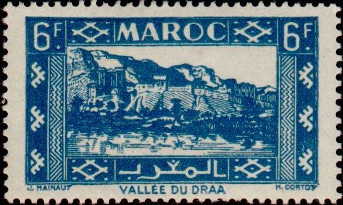Morocco_1945_Yvert_233-Scott_6f_Draa_Valley_typo_IS
