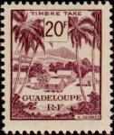 Guadeloupe_1947_Yvert_Taxe_50-Scott_20c_village_IS
